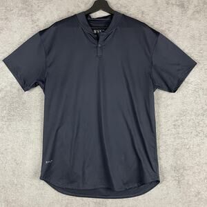BYLT Stealth Polo Shirt Mens XL Navy Blue Drop Cut Athletic Performance